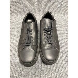 GREATS Brooklyn Triple Black Leather Low Top Sneakers Made in Italy Mens Black
